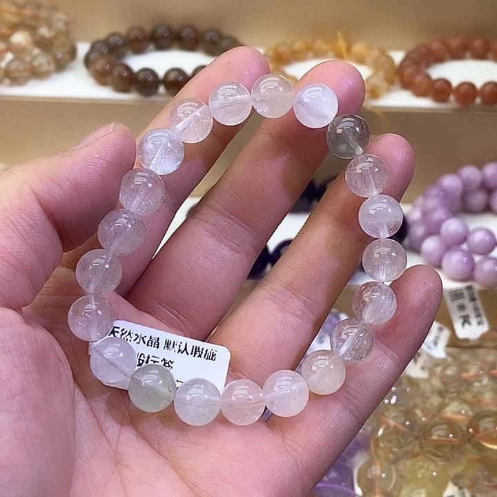 水晶手链未镶嵌彩兔毛9+