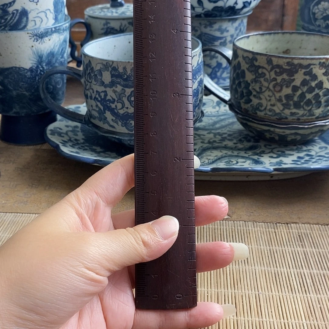 魚***猫手工手绘青花高温陶瓷