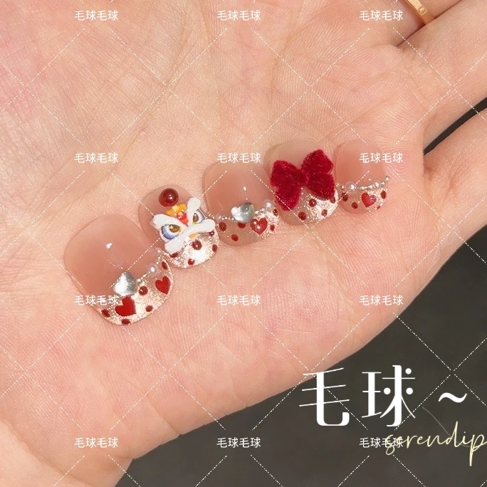 断码清仓【心悦醒狮】纯手工 轻奢设计纯手工穿戴甲