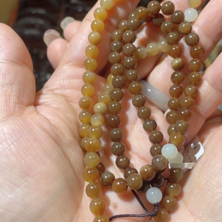 和田玉和田玉配饰未镶嵌6咪108珠串