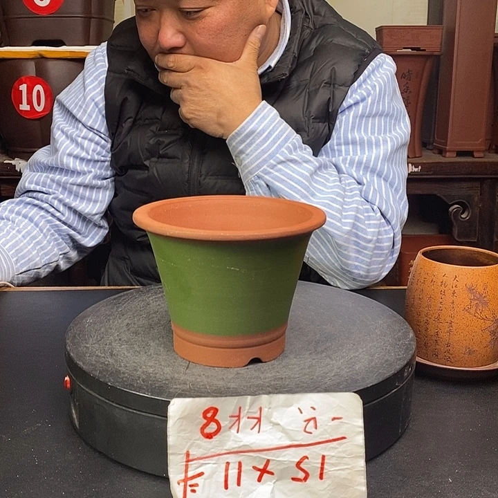 紫砂花盆货号一只K8