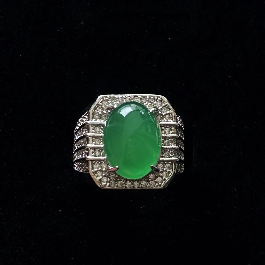 经典满钻豪镶蛋面男款A08戒指