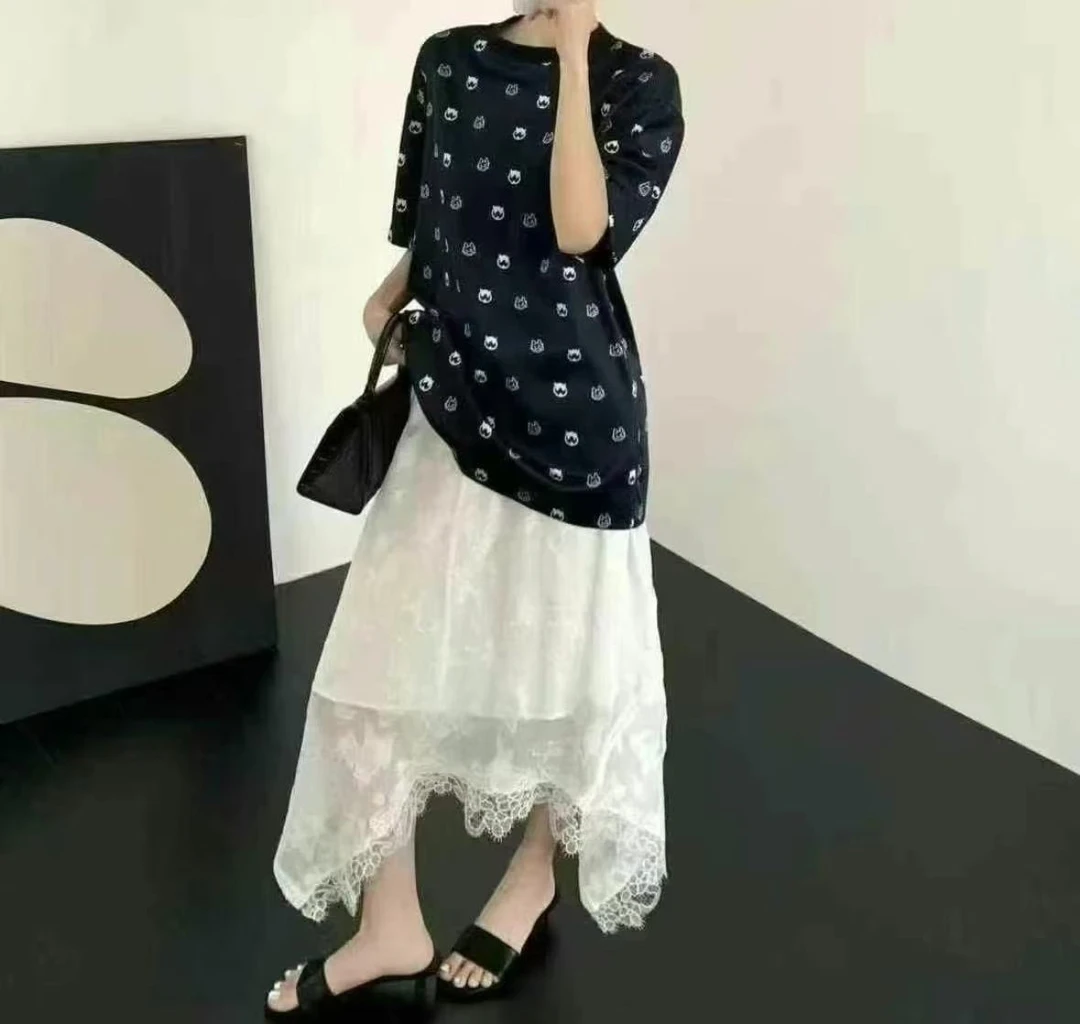 【NANA】设计师款满身印花小怪兽T恤1057