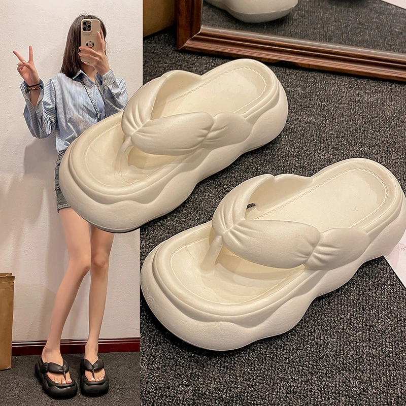 诚悦女士踩屎感厚底人字拖一字拖