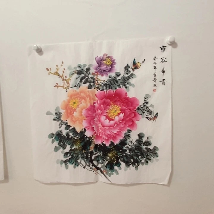 国画85*85尺寸带框包邮送货上门