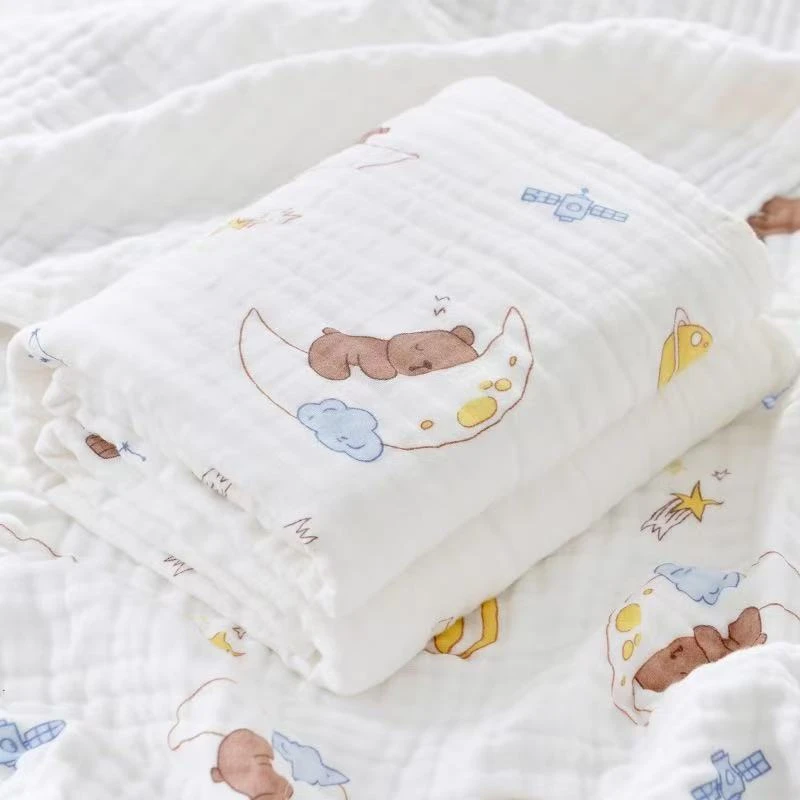 高密纱布婴儿浴巾纯棉初生儿童被子新生儿宝宝浴巾全棉a类