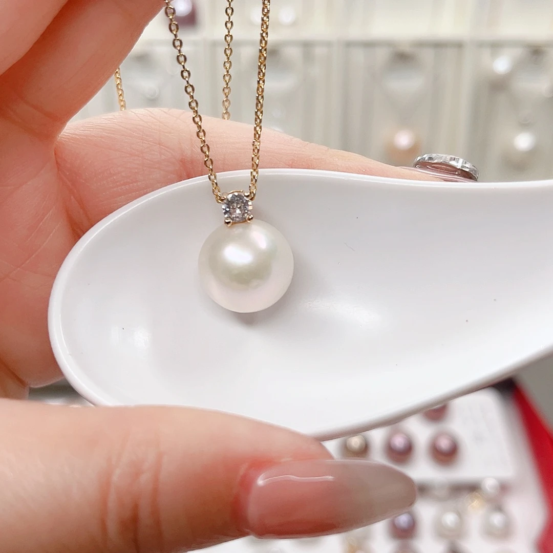 淡水珍珠吊坠(赠链)银S925镶嵌