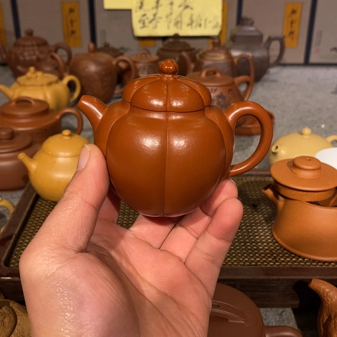 紫砂茶壶暮**首朱泥筋纹器小品150cc