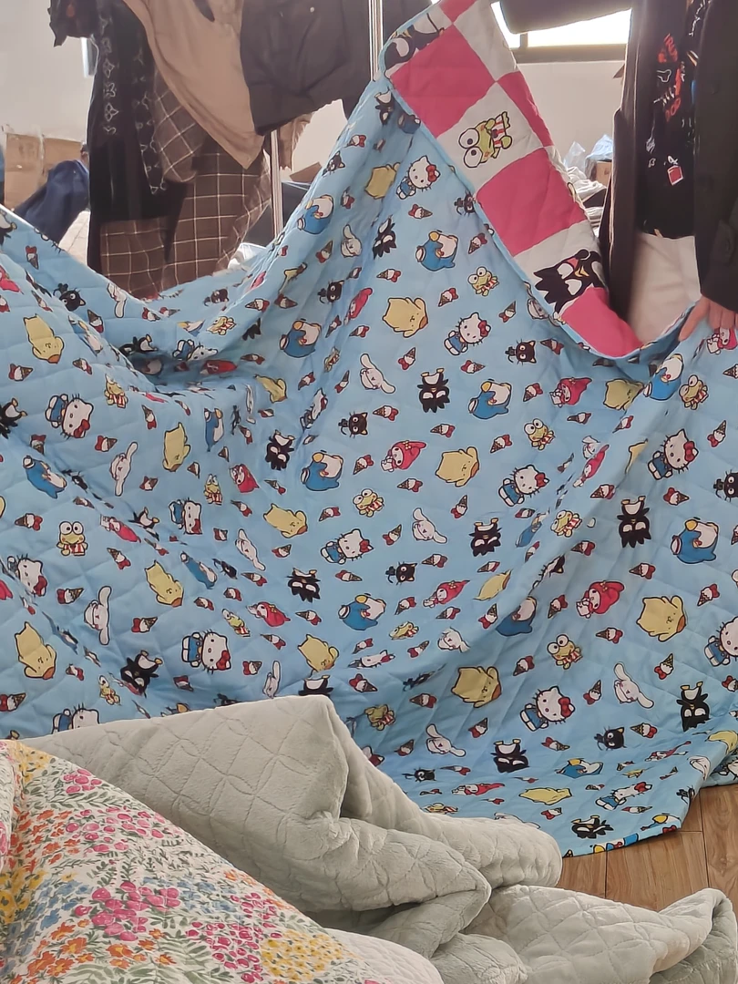 不挑色多色磨毛卡通款双面床盖夏凉被229＊229左右 微瑕