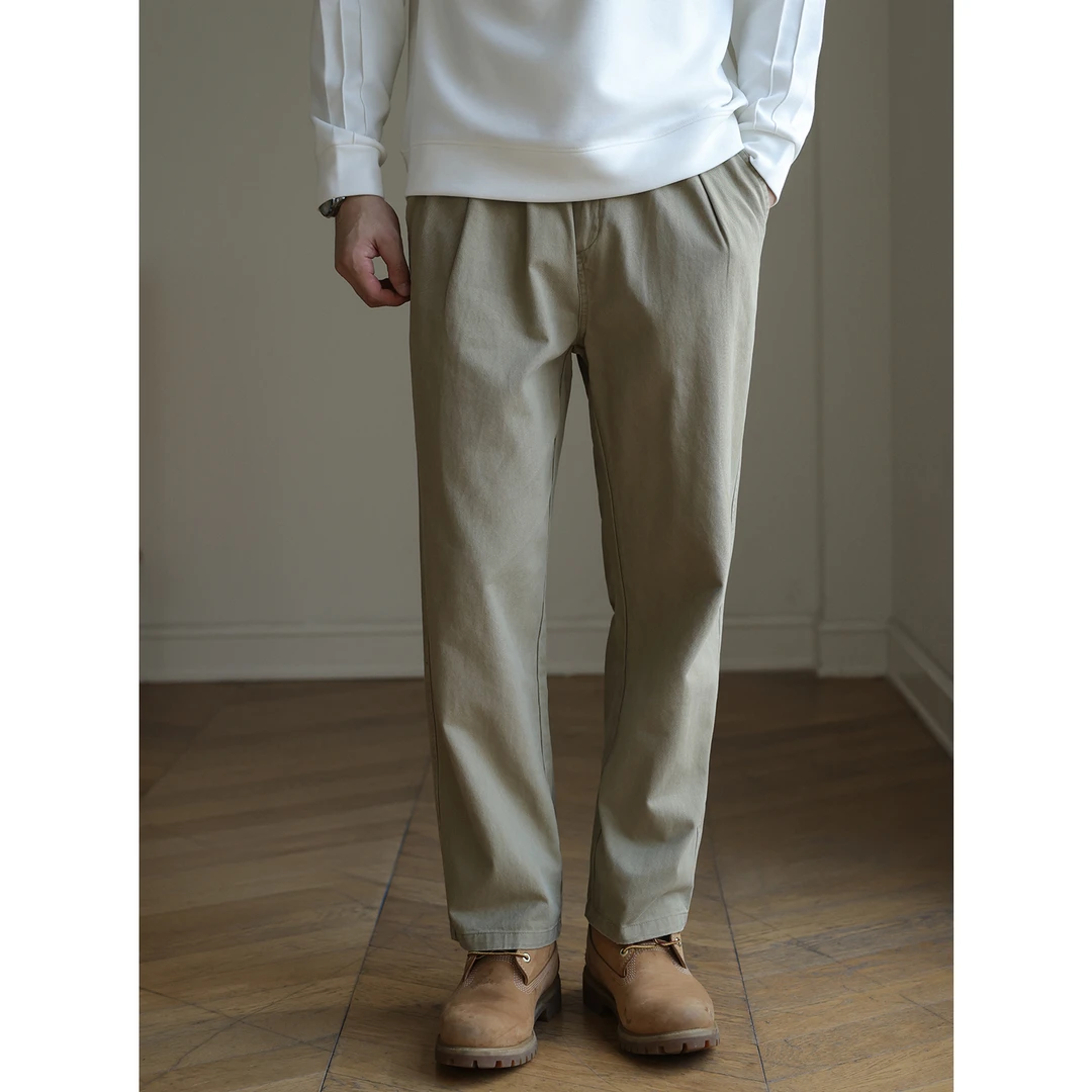 仓石一树潮牌美式复古直筒通勤休闲裤男春秋2025新款商务九分裤子