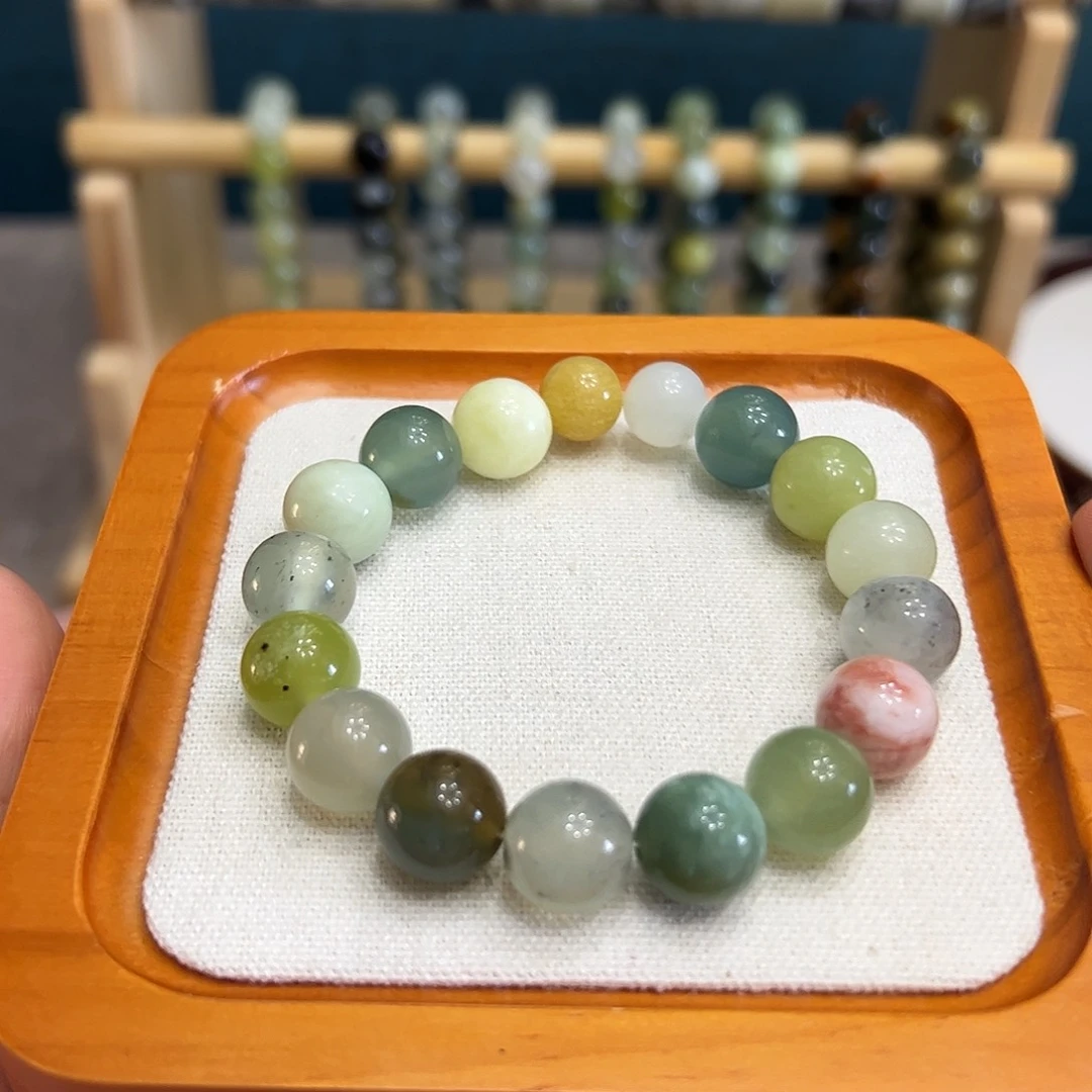 未镶嵌岫玉手串天然岫玉夏季多宝手串卡17百搭