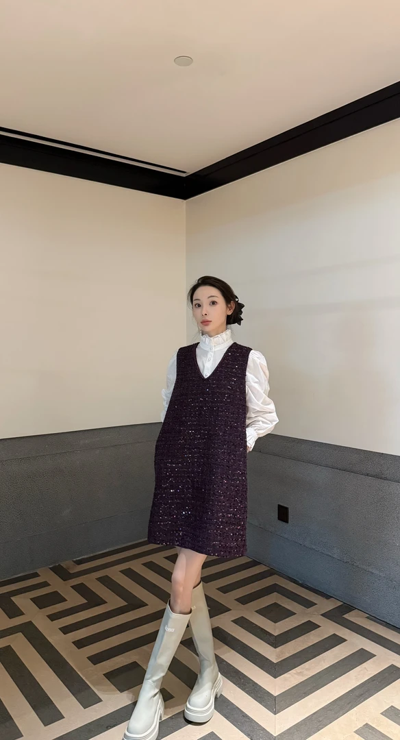 KK颜小新【慕汐】设计感小众时尚气质舒适休闲日常冬季上衣裙