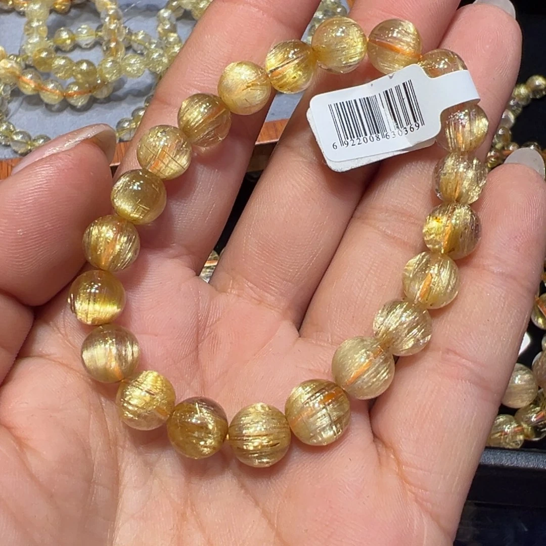 水晶手串未镶嵌薄***糖发晶手串