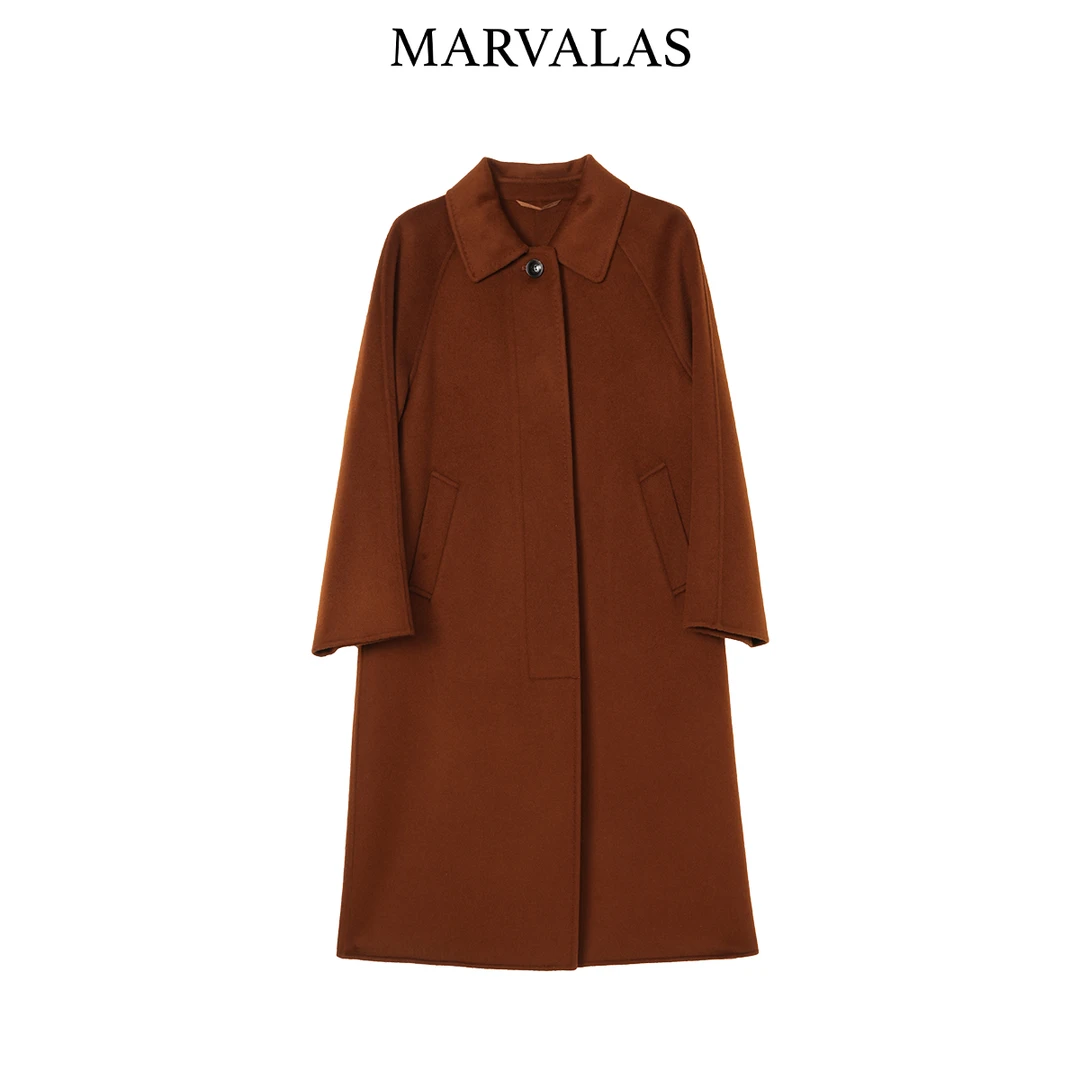 【众心专属】桑蚕丝呢大衣2025冬季新款绵羊毛绒气质中长款毛呢外套