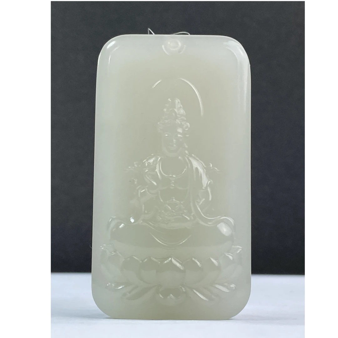 AK1082M 和田玉 如意宝珠观音牌