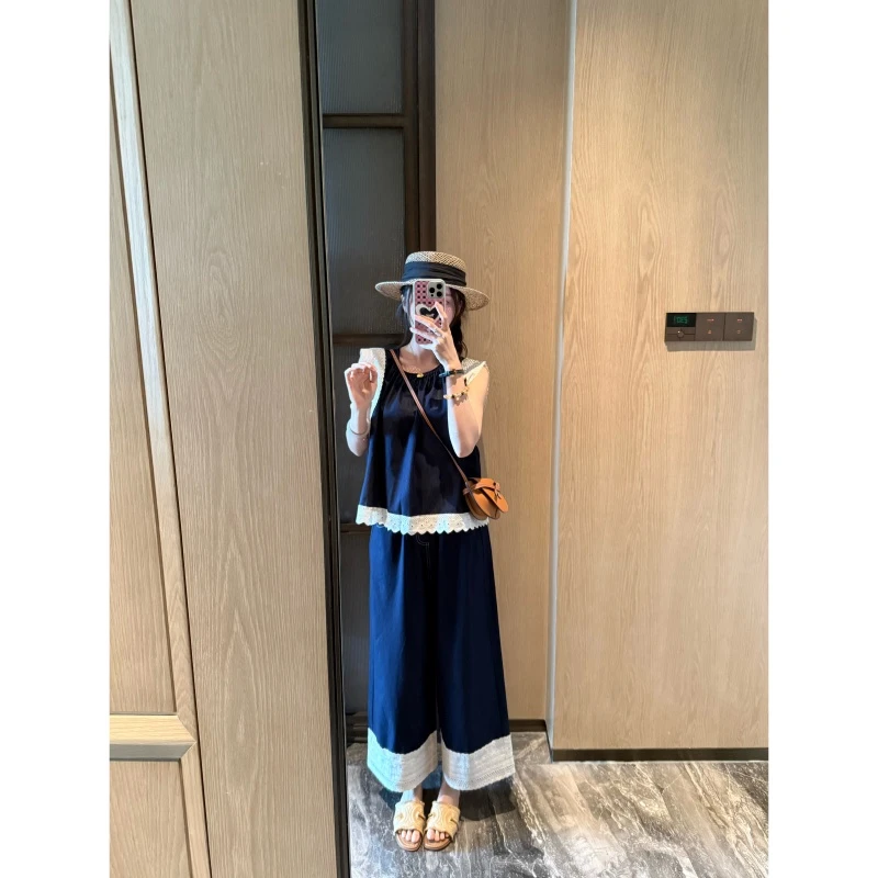 【复古港风套装】夏季时尚复古港风时尚花边套装-TZ2025982