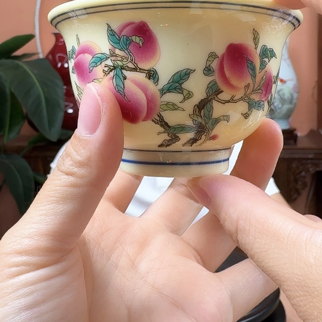 景德镇陶瓷手工桃子杯子编码130