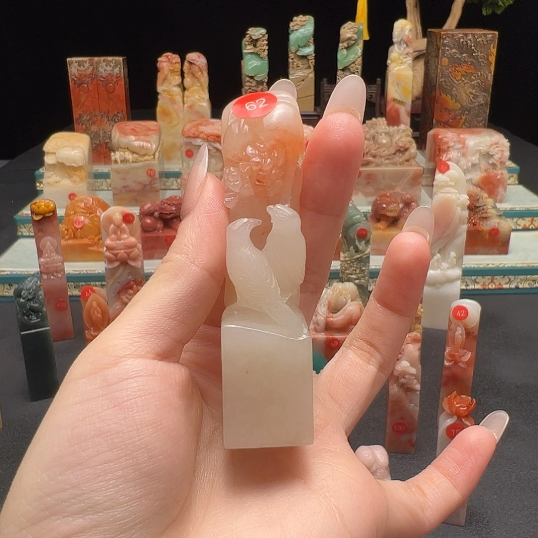 寿山石印石烤**i手工制作