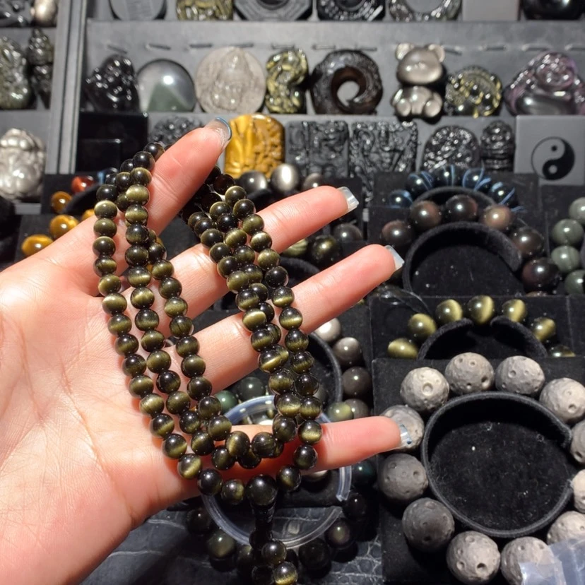 【闪购商品】黑曜岩手链未镶嵌平*