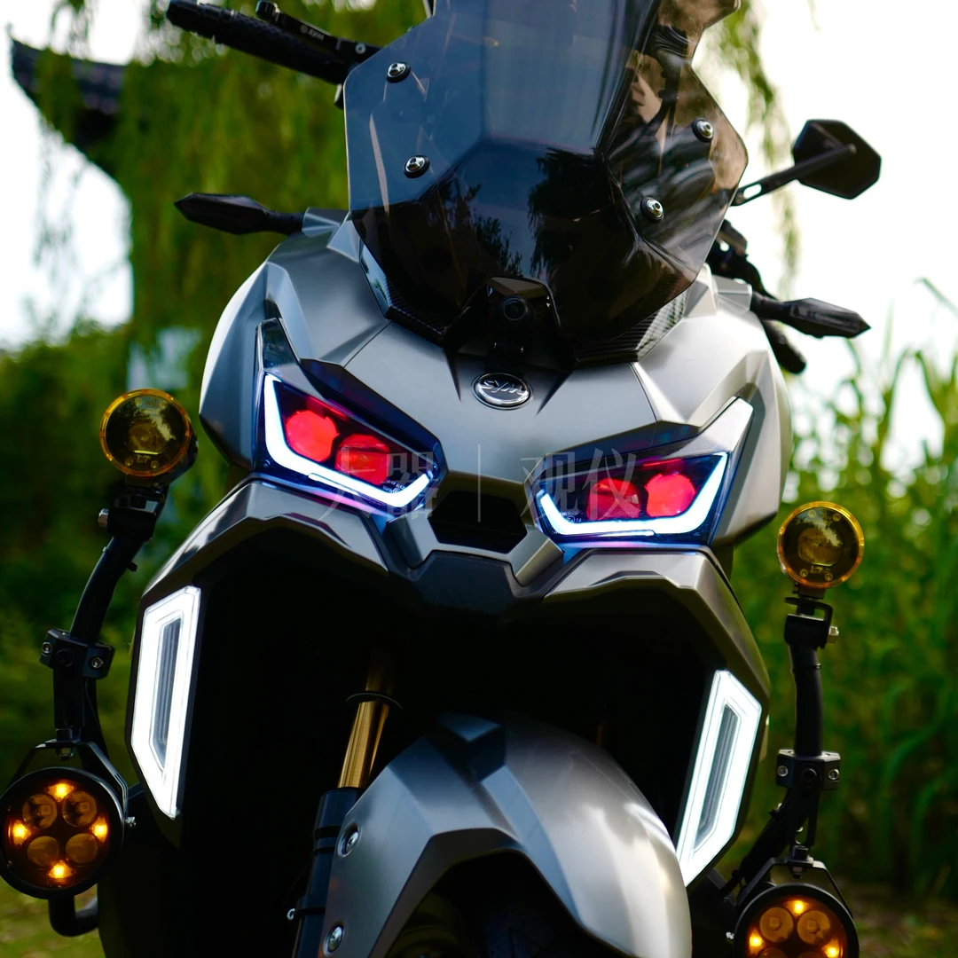 三阳哈士奇150ADV升级App可调颜色4透镜大灯