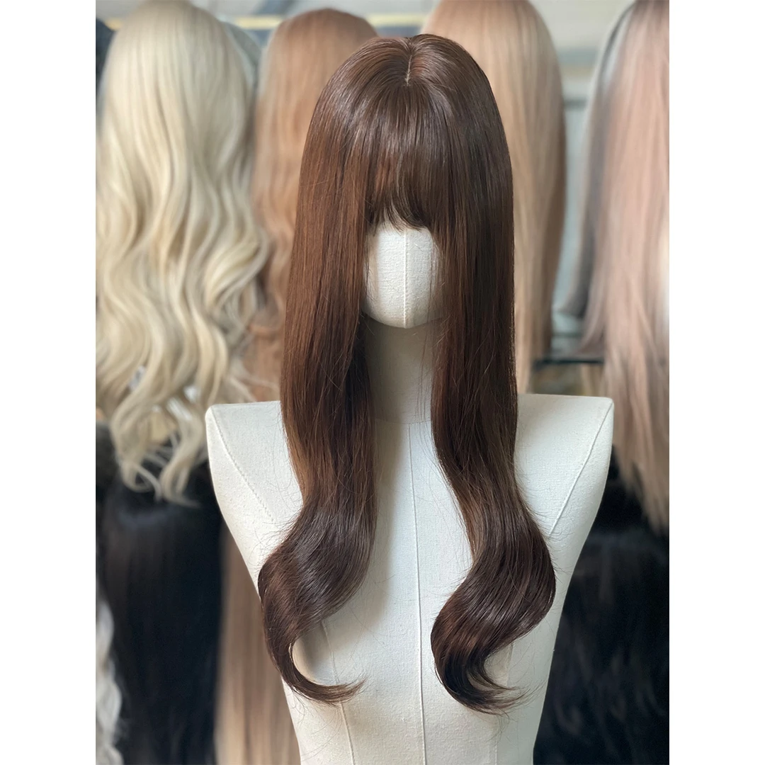 免戴发网的假发女齐刘海大波浪补发片自然减龄增加发量头顶补发片