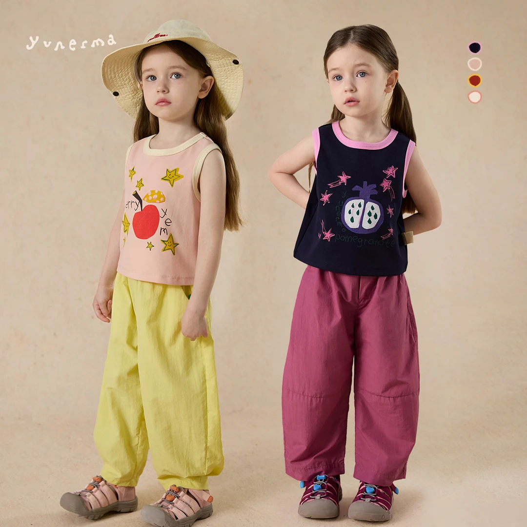 宝宝夏季小众卡通印花背心允儿妈女童2025新款时尚马甲儿童上衣潮