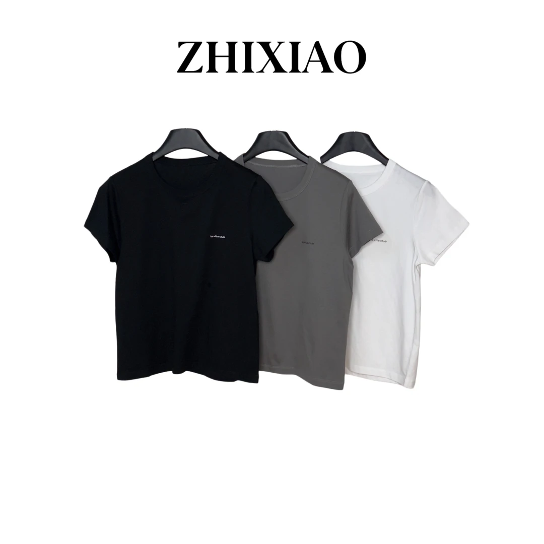 【ZHIXIAO】夏季新款：英文印花短袖TR418