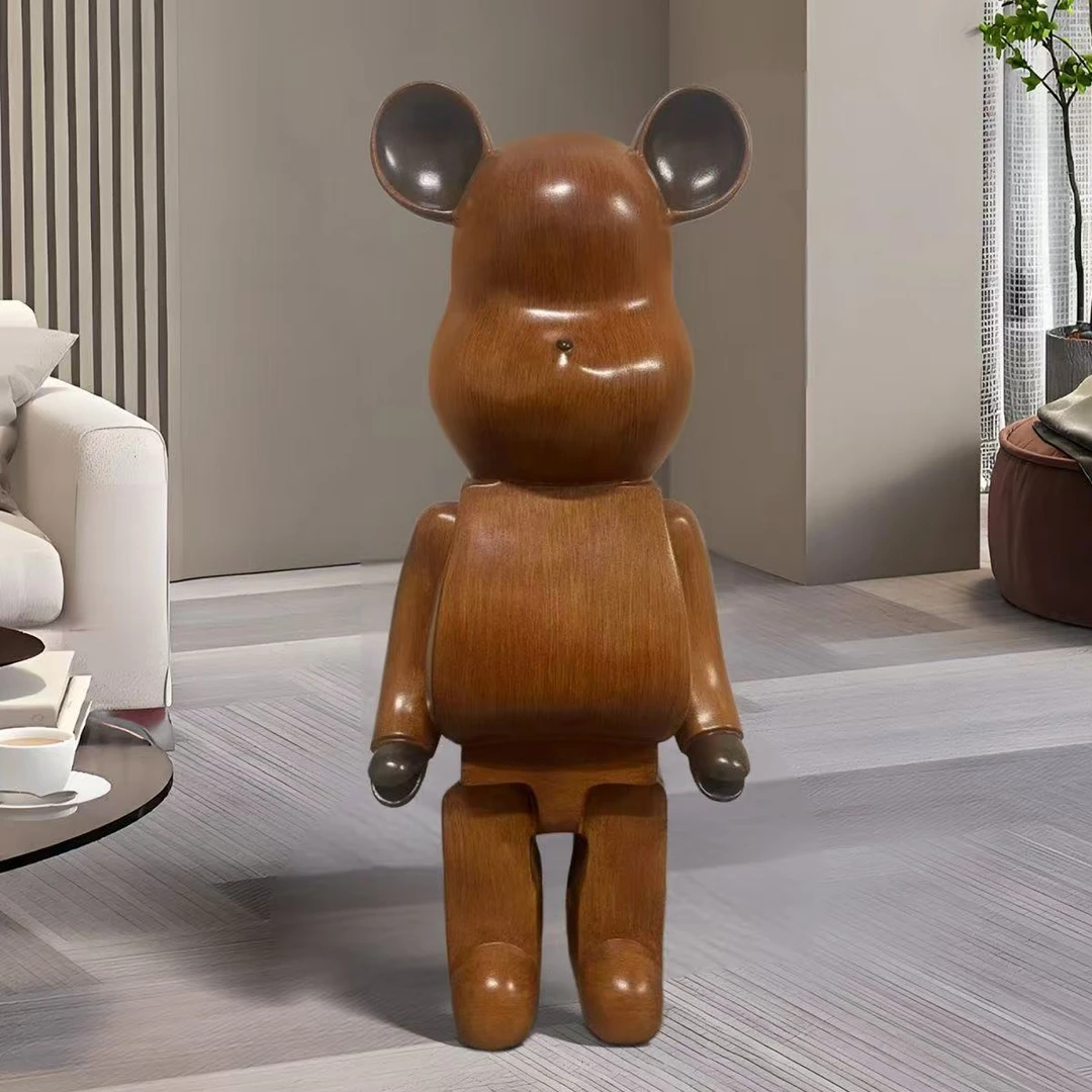 暴力熊大型落地摆件客厅家居电视柜存钱罐装饰品乔迁礼物木纹