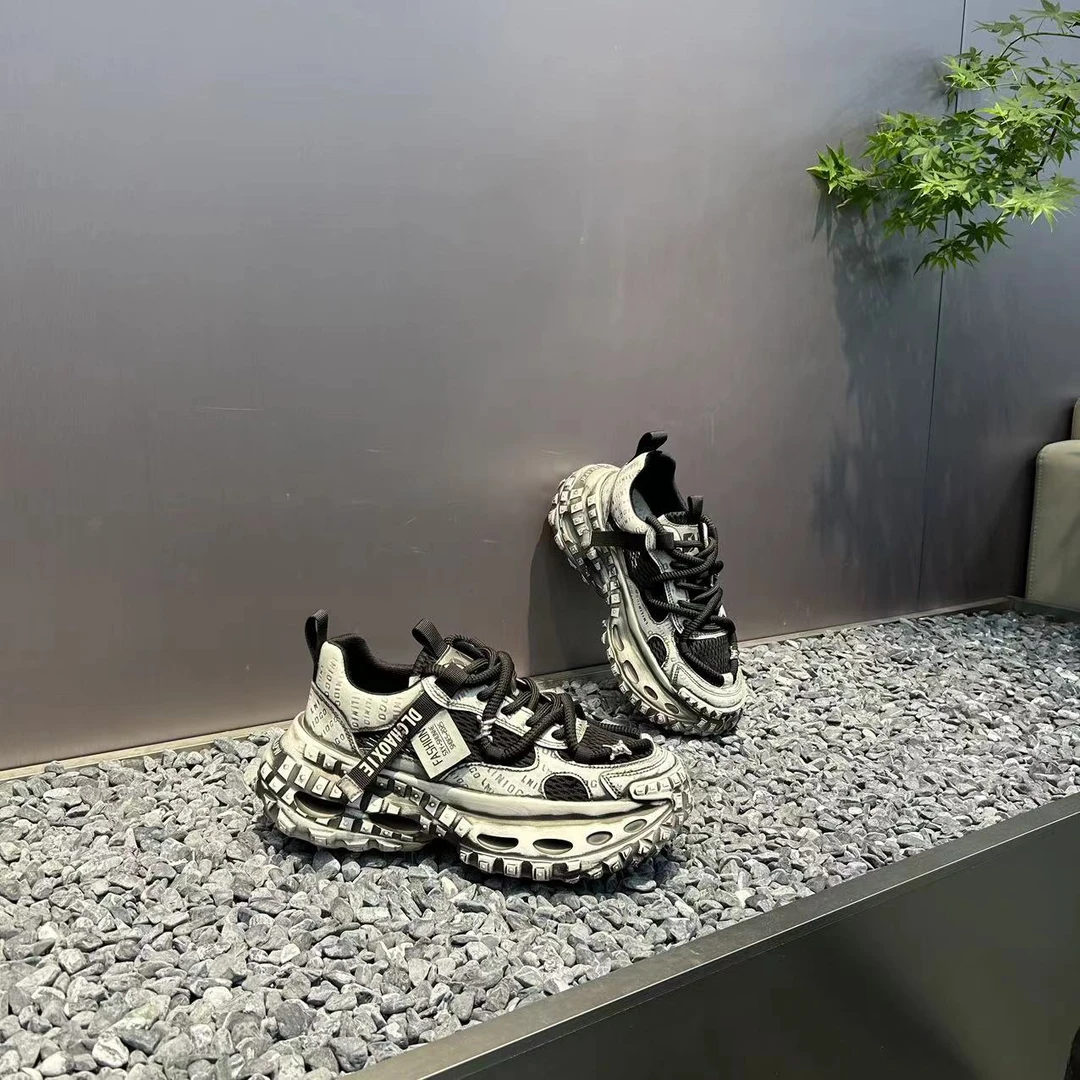 2025夏季透气舒适百搭潮流软底增高潮牌做旧男鞋（皮鞋码）