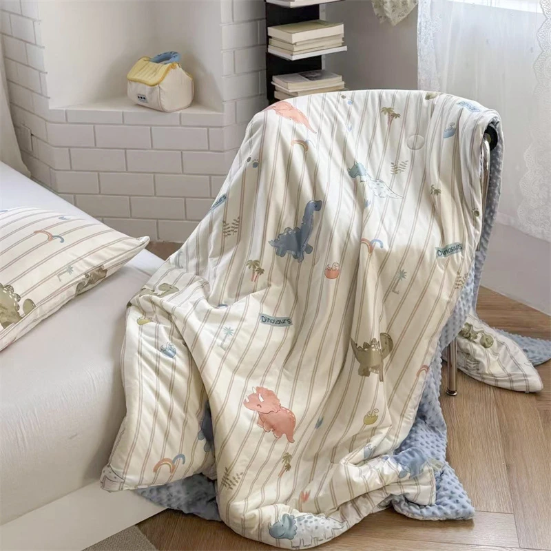 大豆纤维针织棉豆豆夏被芯单人儿童夏凉被春秋空调幼儿卡通薄被子