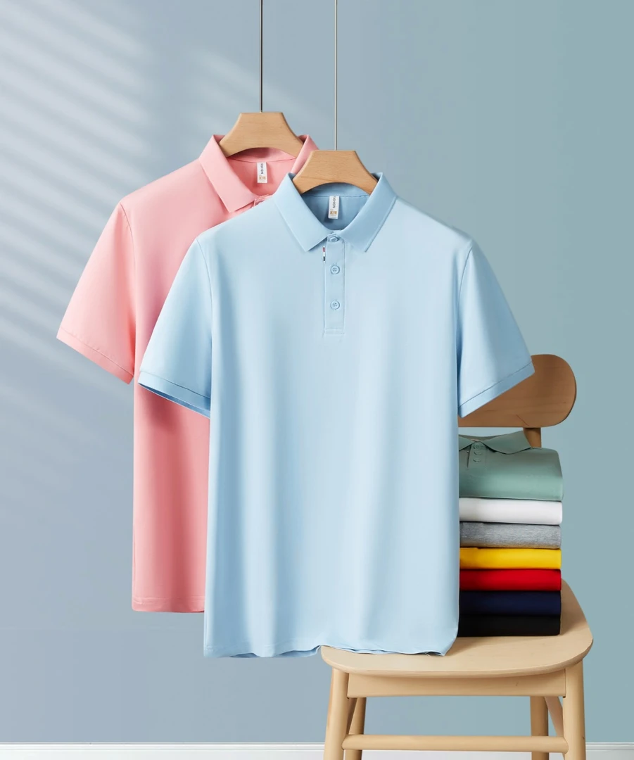 夏季短袖Polo衫冰感抑菌纯色polo男女透气宽松翻领速干t恤SDP8