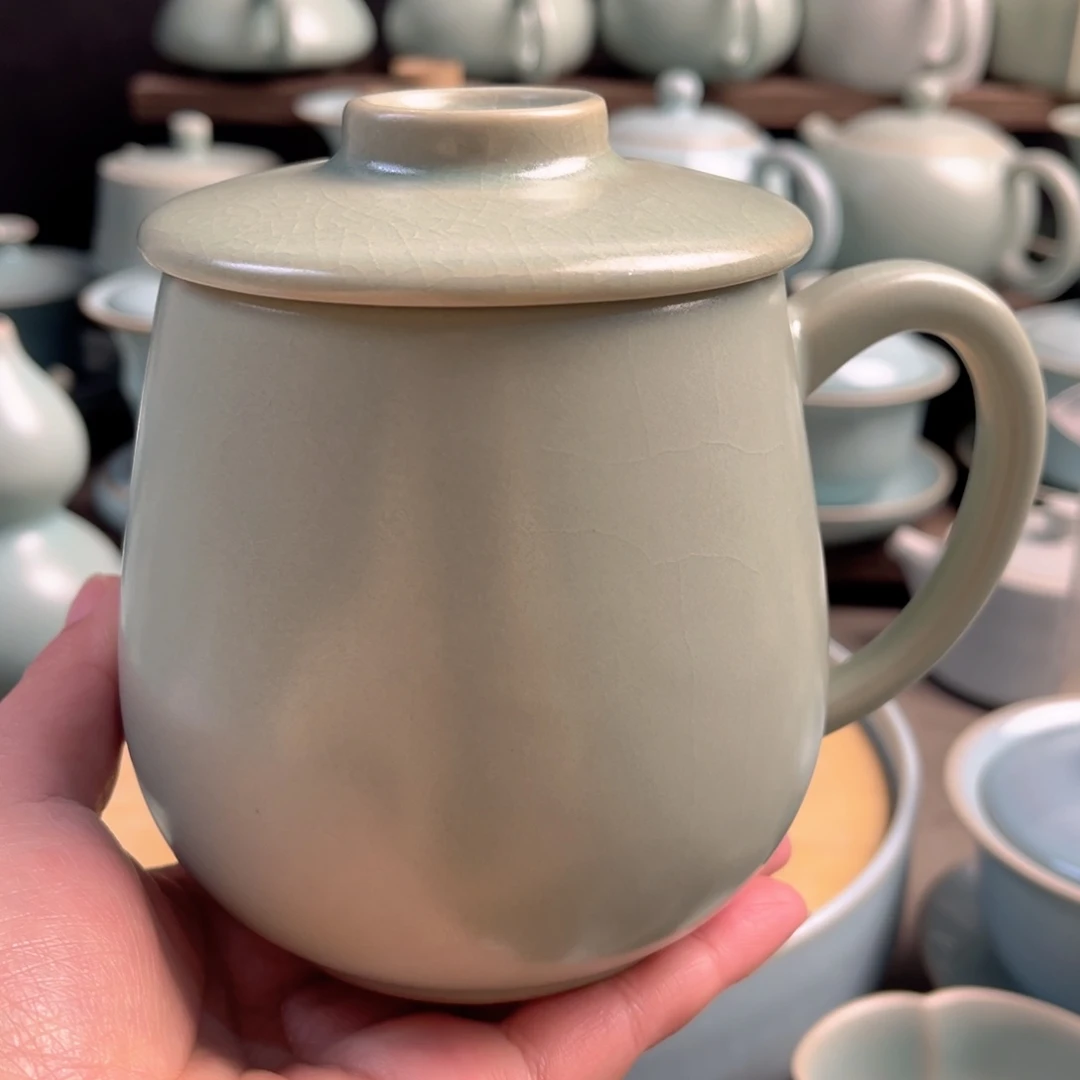 摆件陶瓷仿古釉将军办公杯原矿