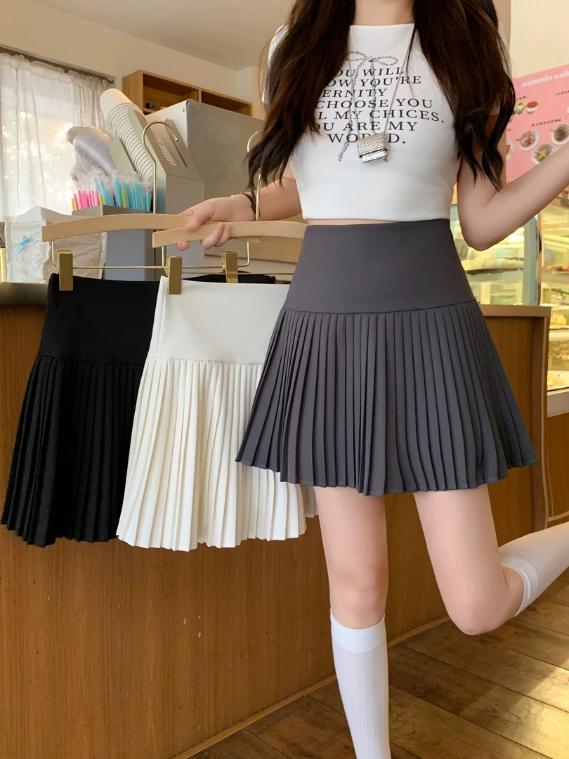 【文姬】【运补6-10】2025夏季新款大码时尚休闲显瘦褶皱百褶裙短裙女