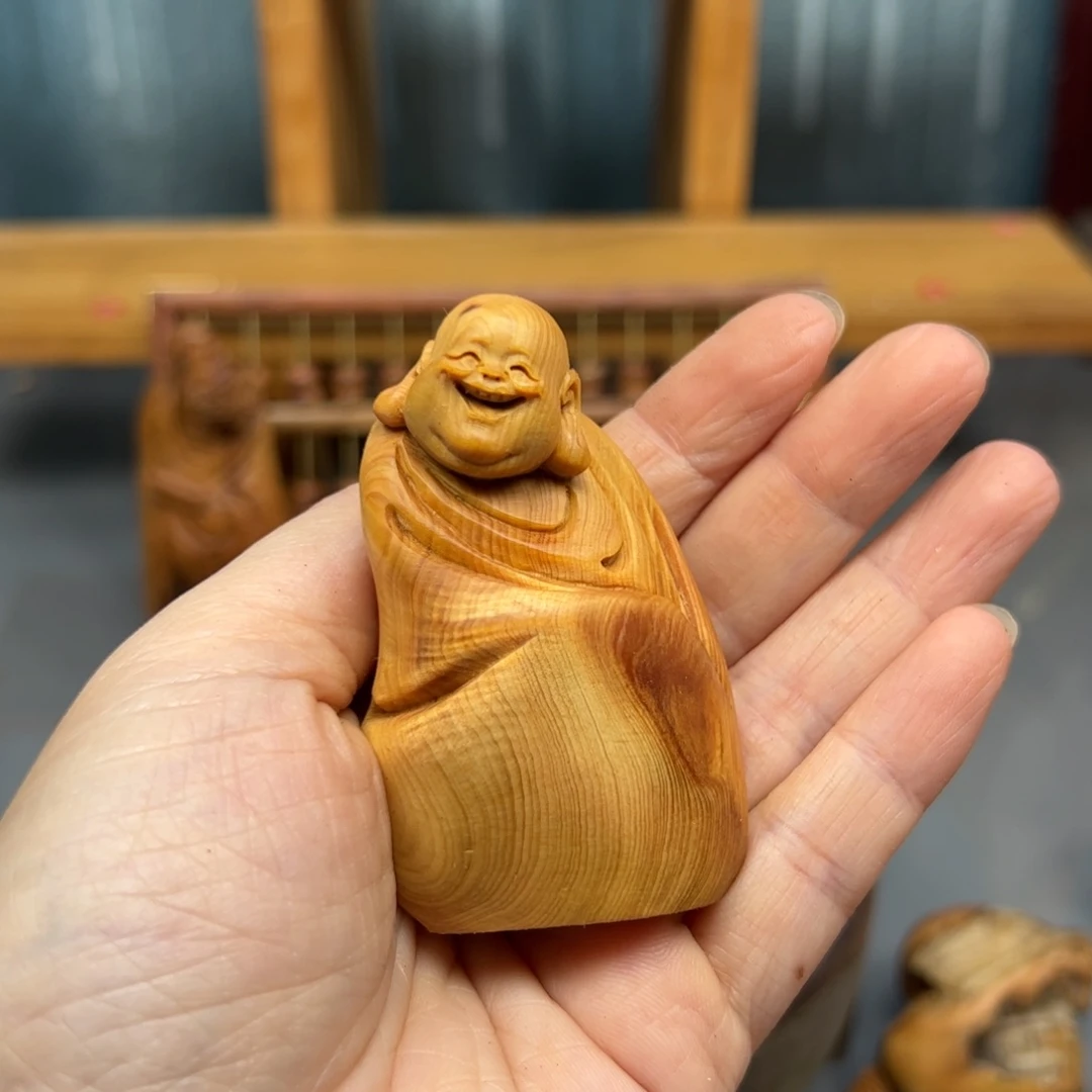 淡***然木崖柏木摆件手把件