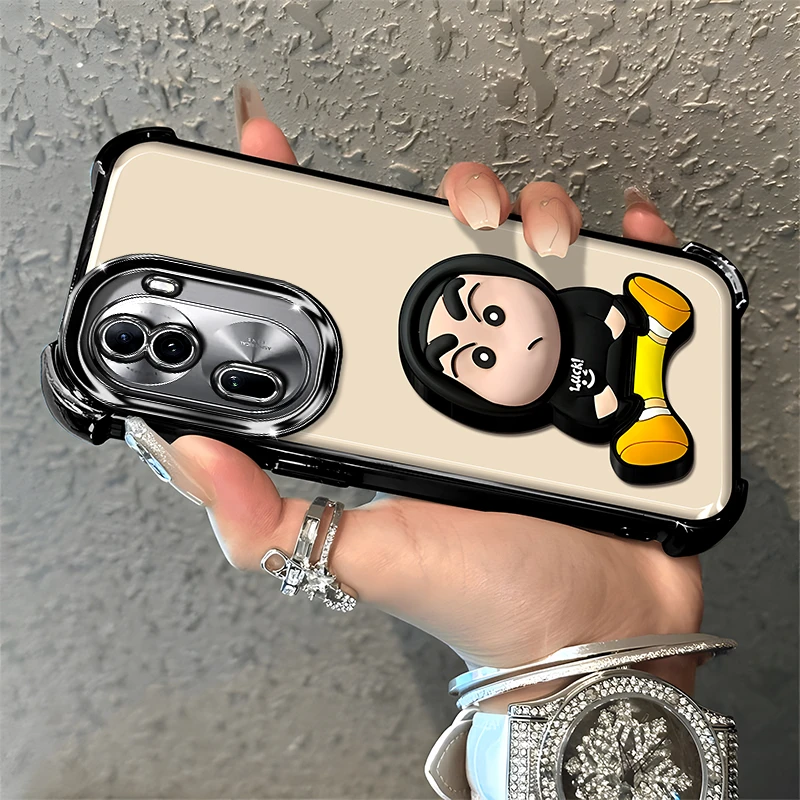 适用于【OPPO】Reno11创意帽衫小新伸缩支架防摔时尚简约手机壳