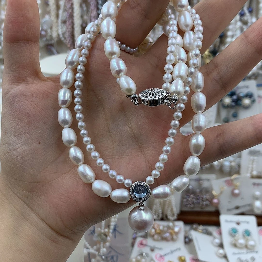 淡水珍珠合金颈饰