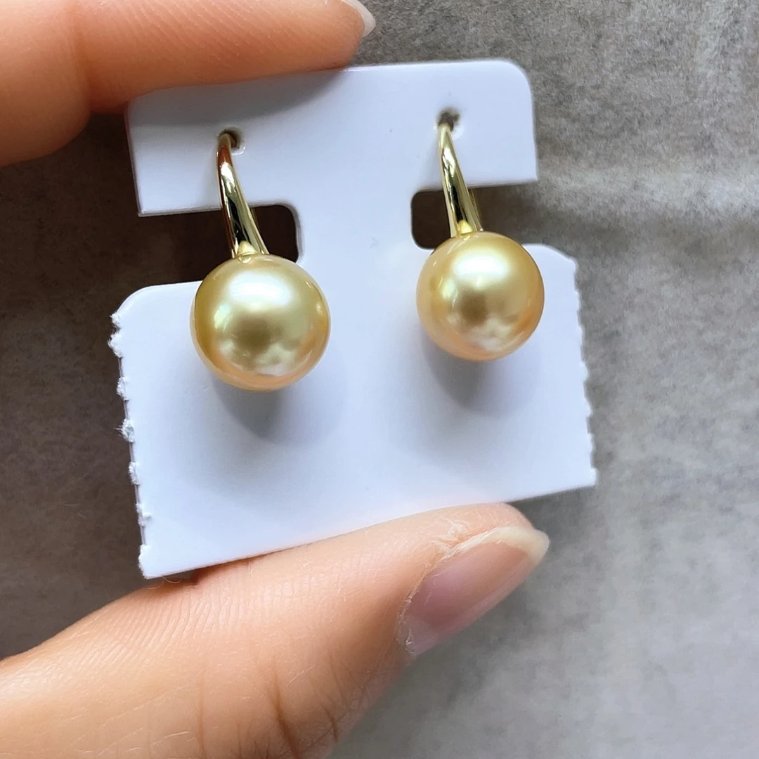 海水珍珠耳饰银S925镶嵌