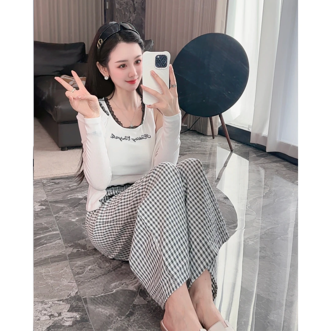 TTa Studio 蕾丝拼接三件套睡衣 TTD042339