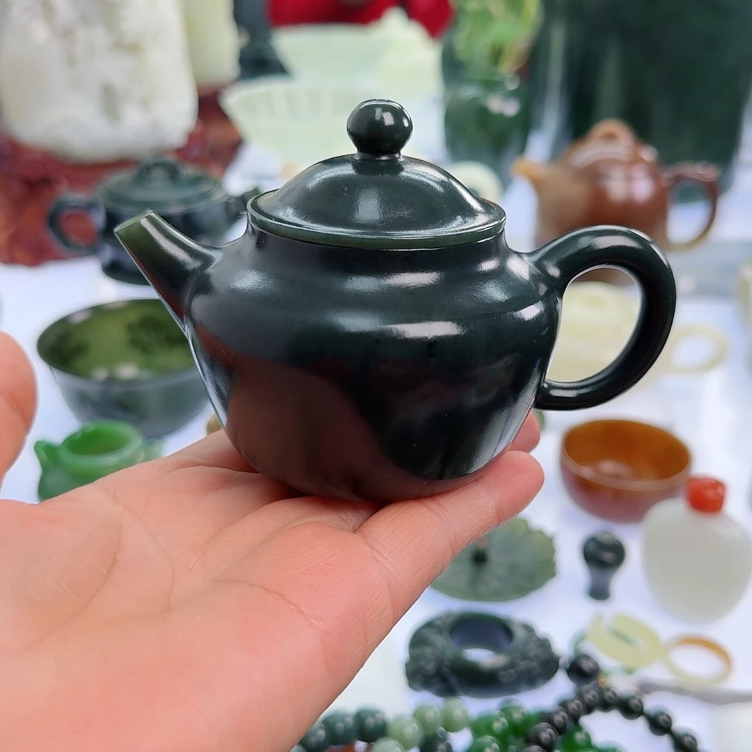 和田玉（青玉）挂件未镶嵌无**环