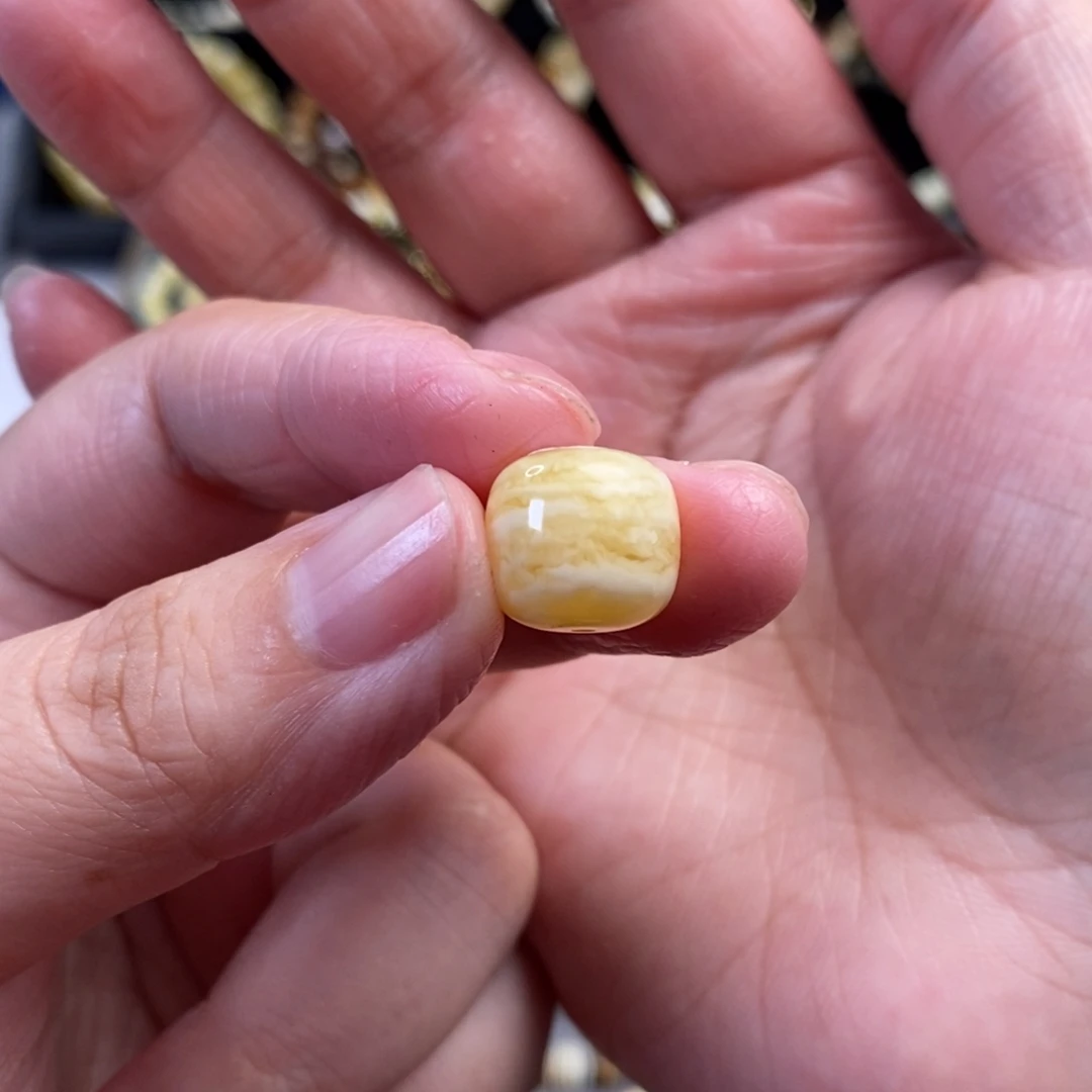 裸石蜜蜡未镶嵌虎皮千层雪老型单珠12