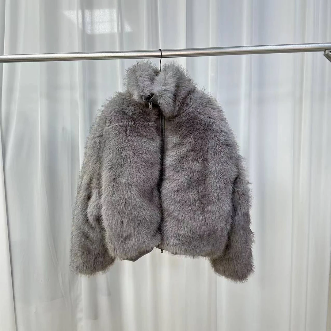 D STUDIO 灰色毛毛外套 D1735