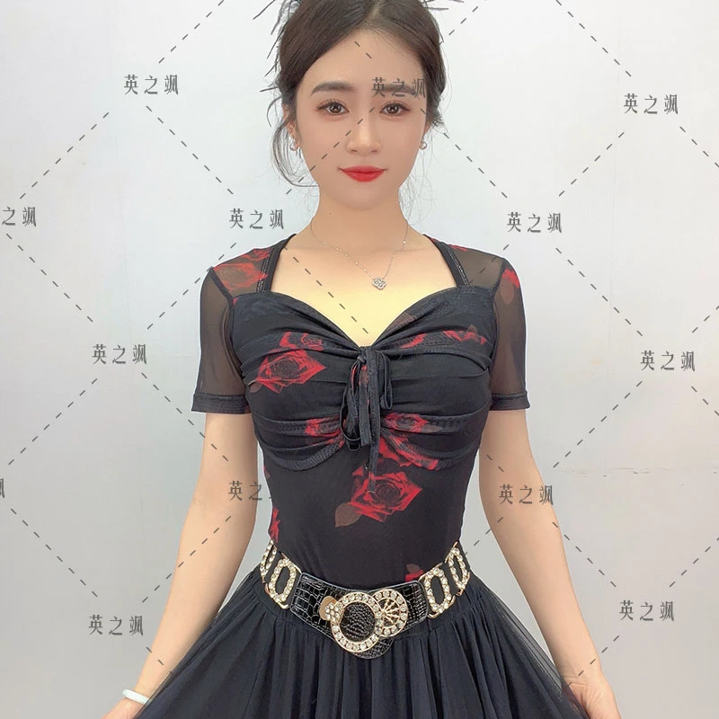 【英之飒】5016款舞蹈服连体上衣吉特巴水兵舞三步踩休闲伦巴