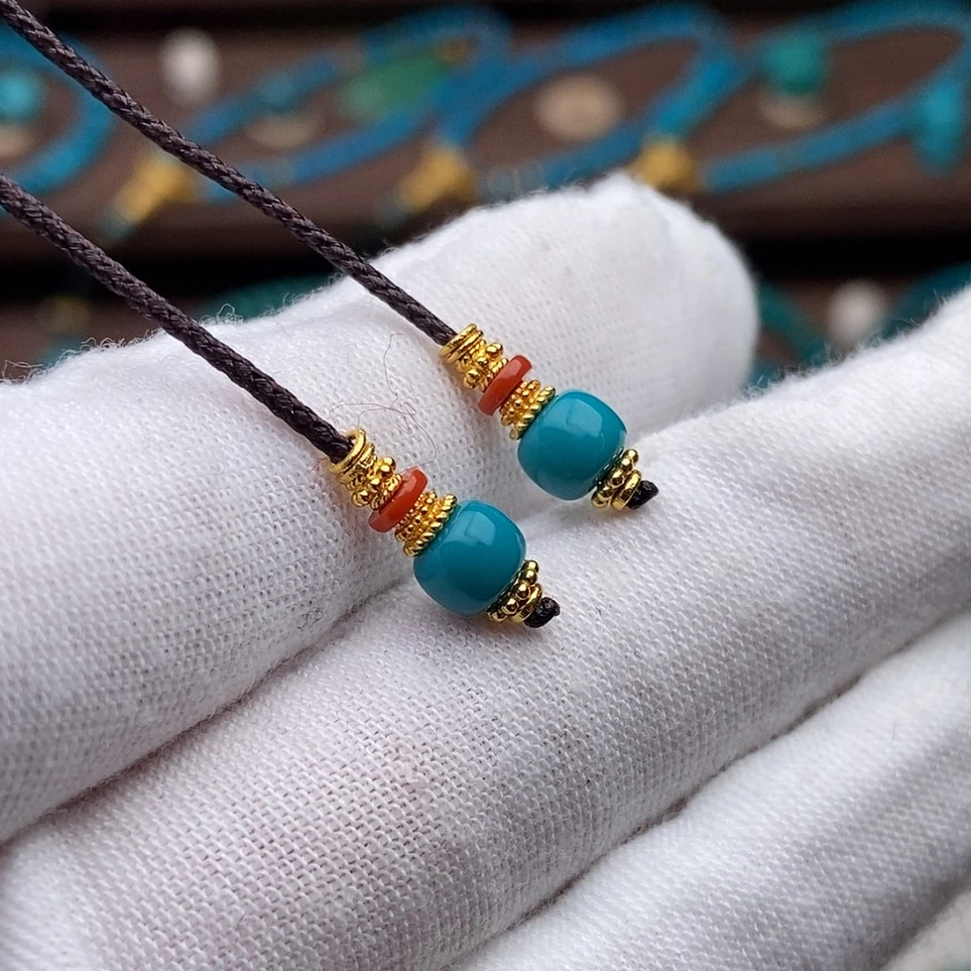 绿松石18K金镶嵌绿松石配饰