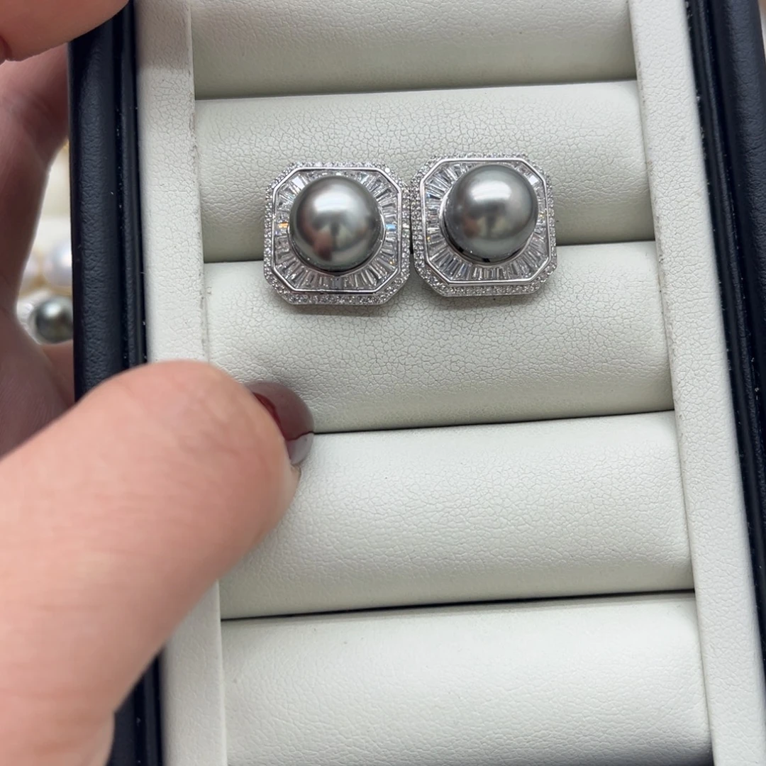 耳饰海水珍珠银S925镶嵌