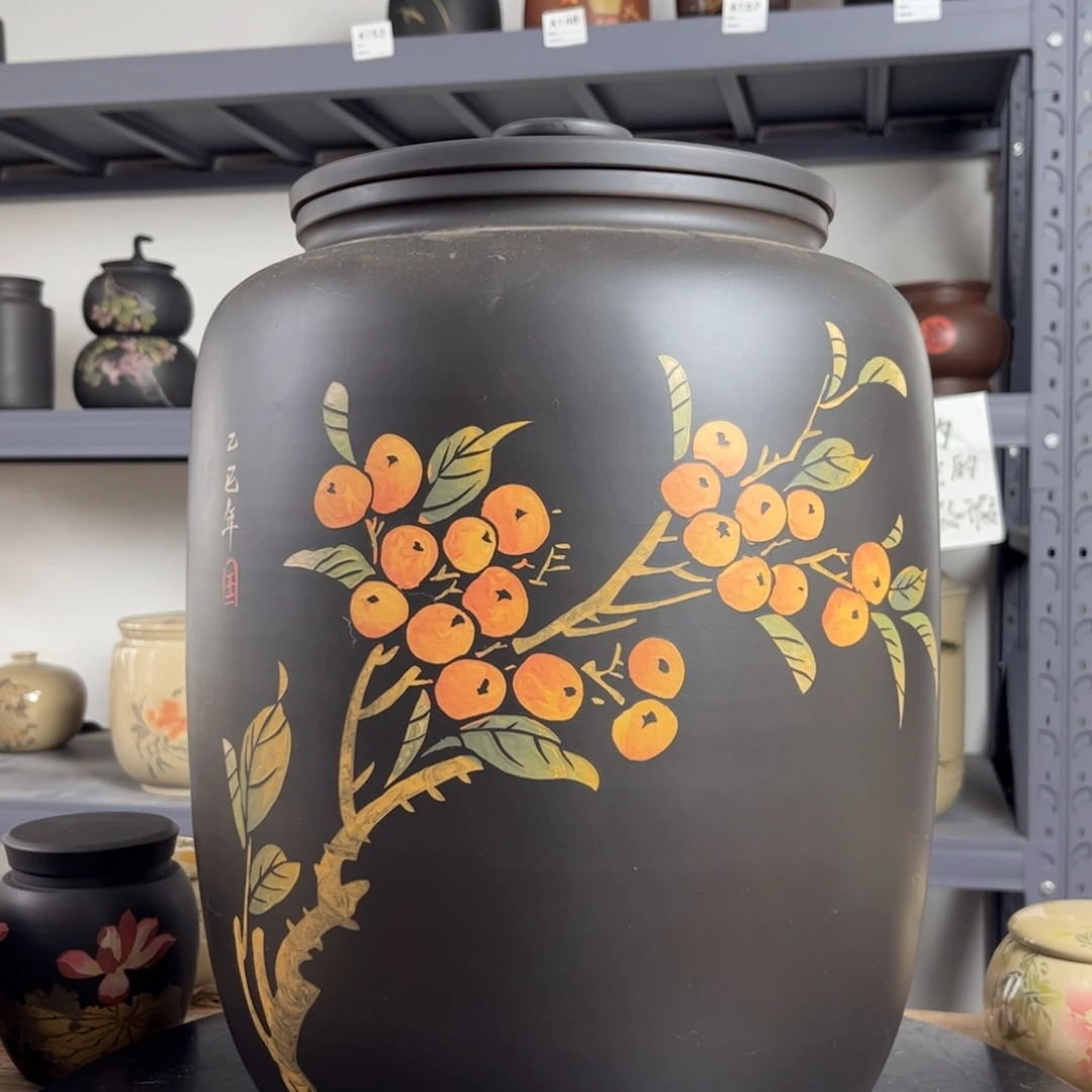 红泥哑光存茶缸二十饼