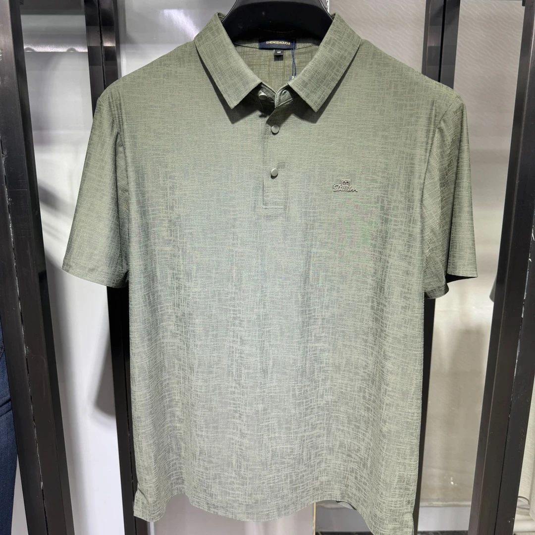 薄款短袖免烫水洗商务休闲T恤衫透气针织商务半袖