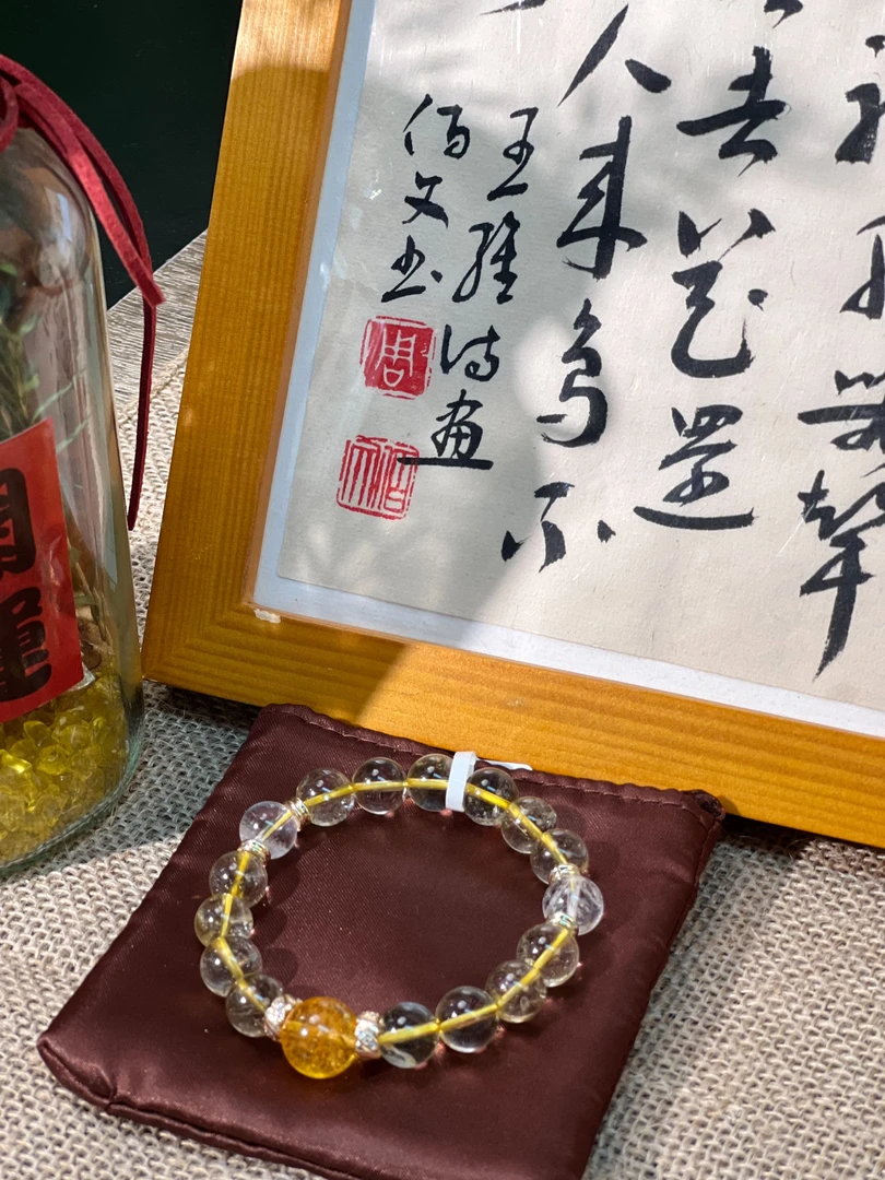 【晶生晶世手作】天然招财黄水晶手串