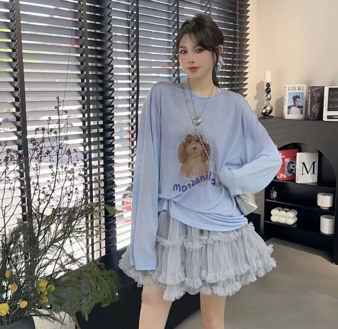 VaVa家：大码女装「天鹅湖」夏季甜美宽松感上衣气质芭蕾风网纱短裙