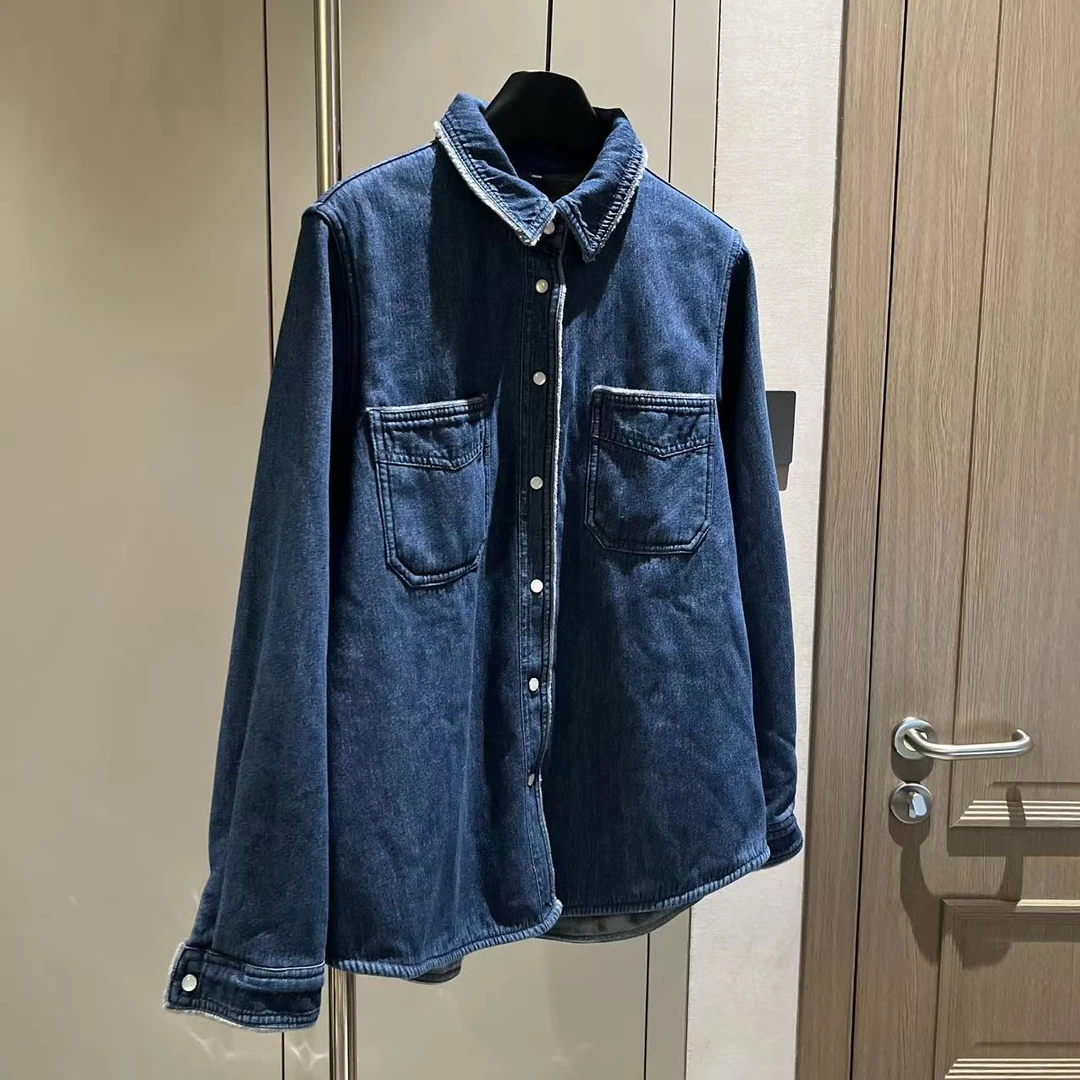 【大L】重磅外贸进口高奢重工设计师风通勤百搭牛仔外套251016