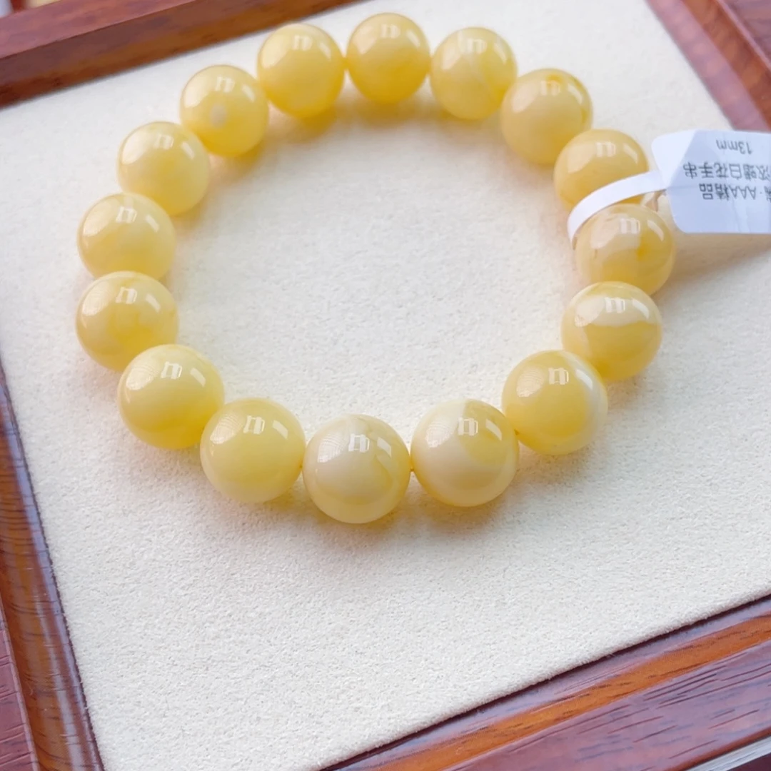 蜜蜡未镶嵌手链蜜蜡手串21克